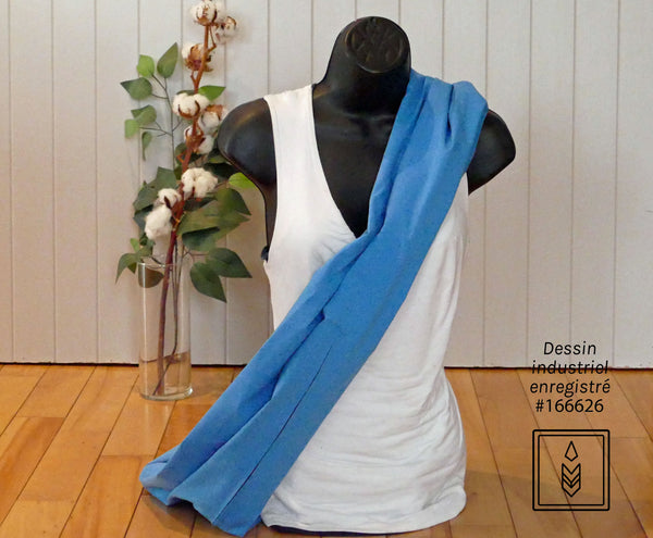 Foulard en bambou léger bleu océan