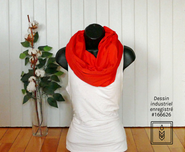 Foulard infini en bambou orange pour homme