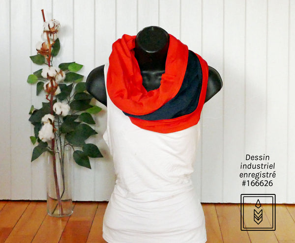 Foulard infini en bambou orange pour homme