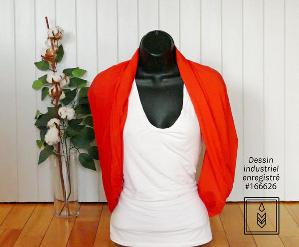 Foulard infini en bambou orange pour homme