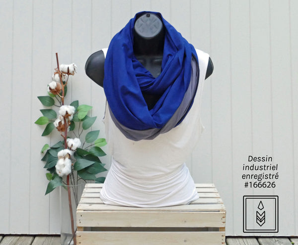 Foulard infini en bambou bleu foncé