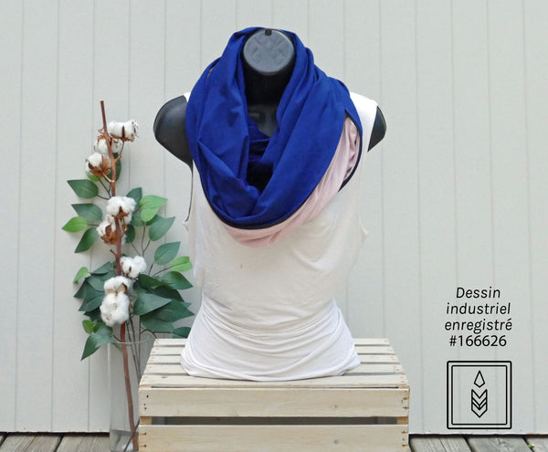 Foulard infini en bambou bleu foncé