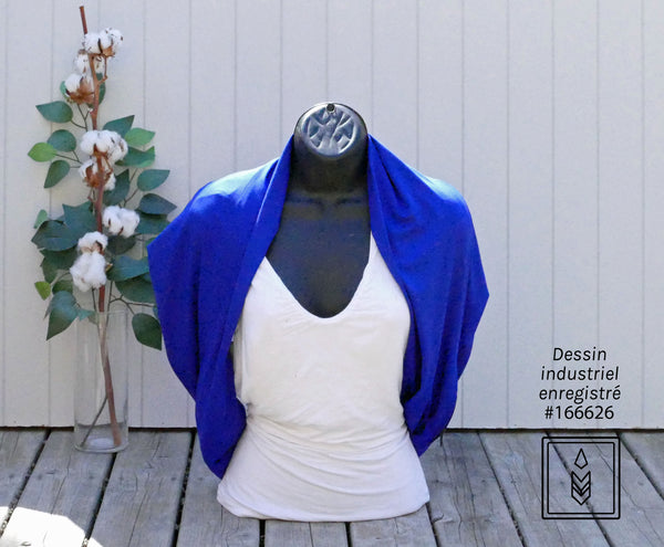 Foulard multifonction 5-en-1 en bambou bleu royal – conçu pour les sorties spontanées et les soirées qui s’étirent