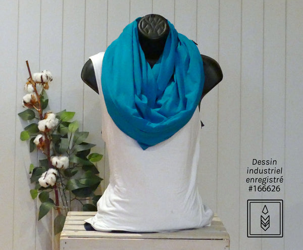 Foulard en bambou bleu turquoise