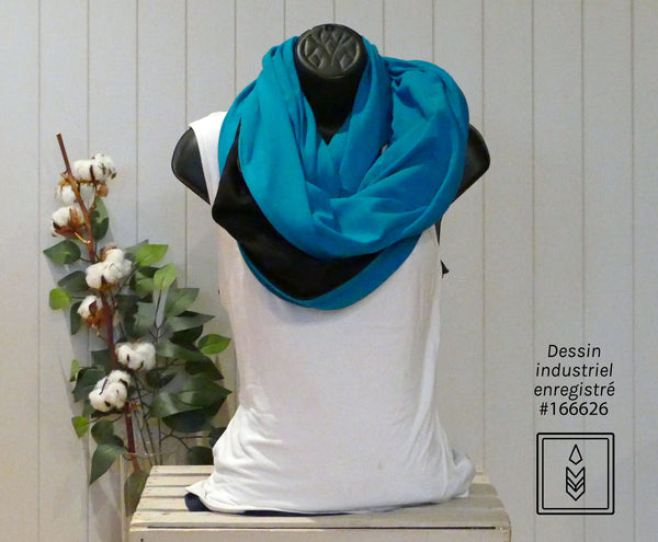 Foulard en bambou bleu turquoise