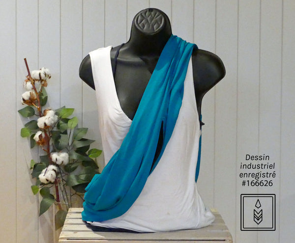 Foulard en bambou bleu turquoise