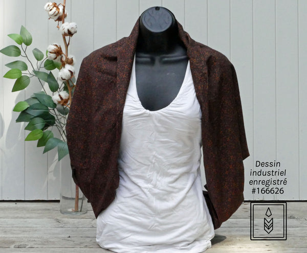 Foulard brun fleuri