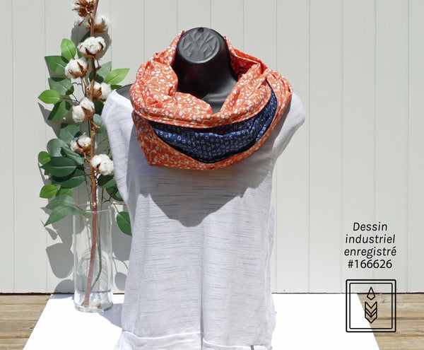 Foulard corail aux motifs de salamandres