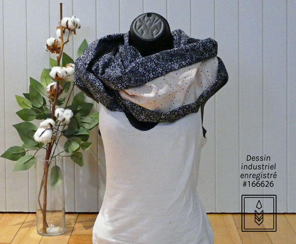 PRÉ-COMMANDE - Foulard noir fleuri