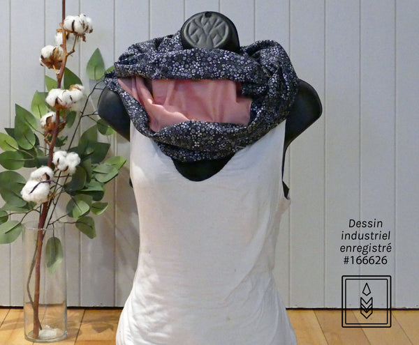 PRÉ-COMMANDE - Foulard noir fleuri