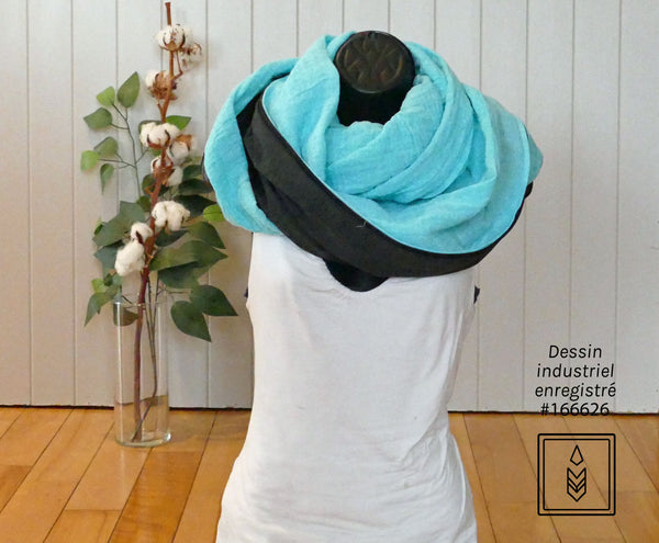 Foulard infini bleu