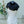 Foulard noir fleuri