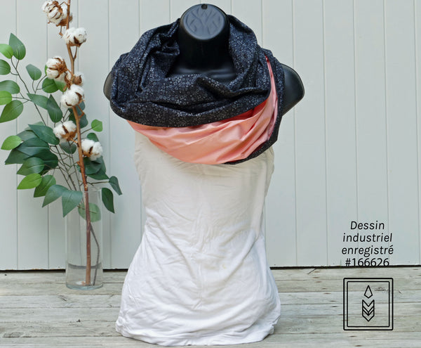 Foulard noir fleuri