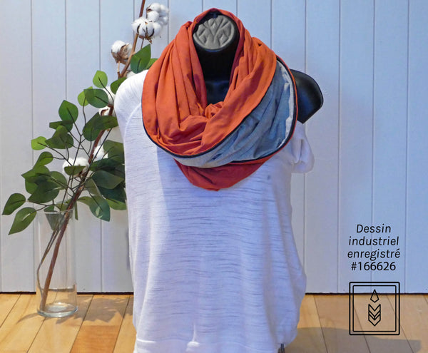 Foulard en bambou orange brûlé