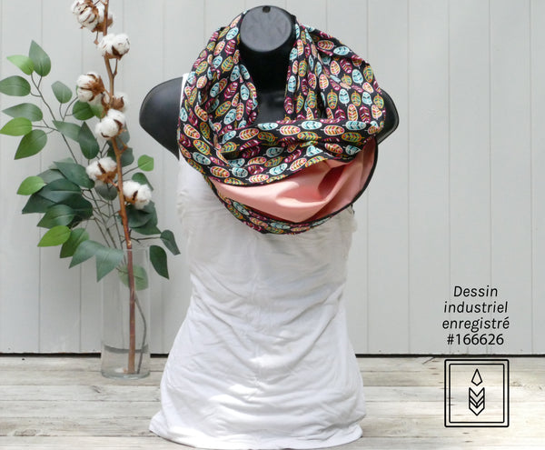 Foulard aux motifs de plumes