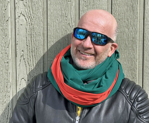 Foulard infini en bambou vert forêt pour homme