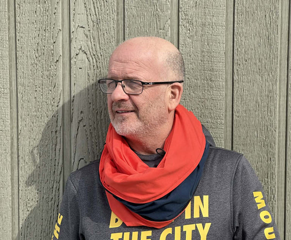 Foulard infini en bambou orange pour homme