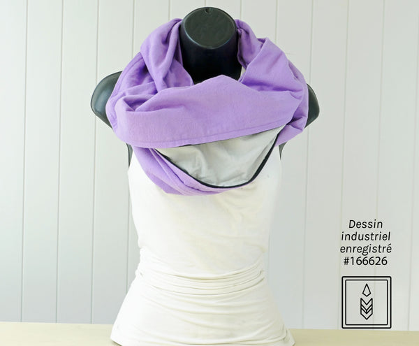 Purple winter flannel scarf for women