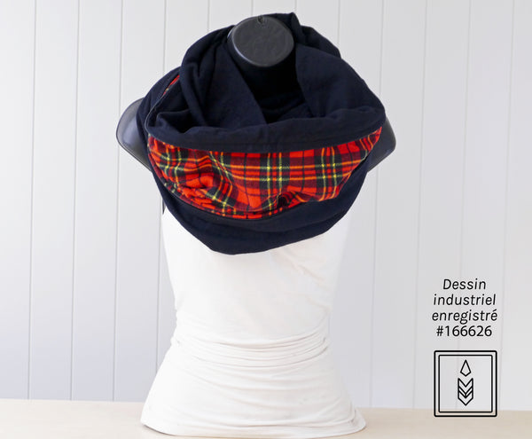 Black winter flannel scarf