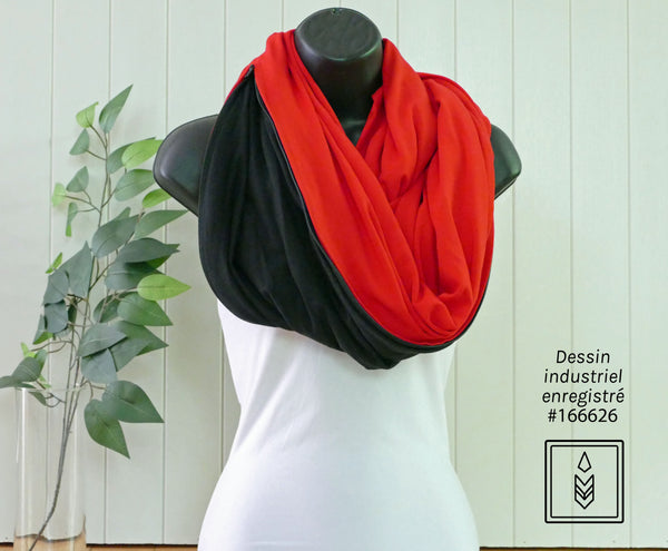 Foulard infini en coton biologique rouge vif