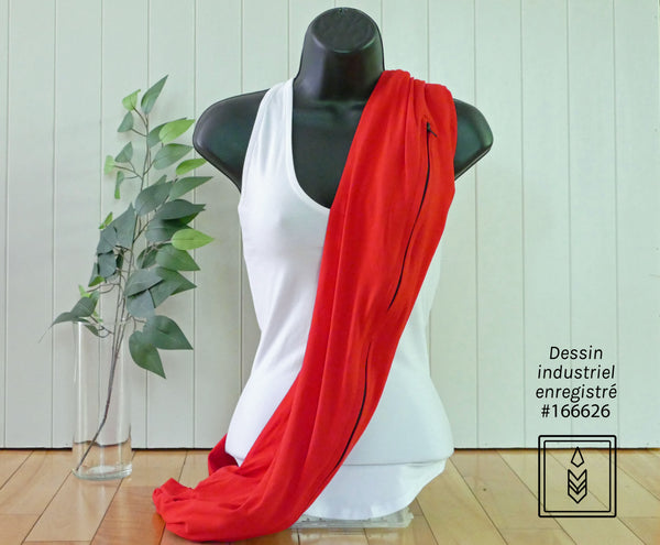 Foulard infini en coton biologique rouge vif