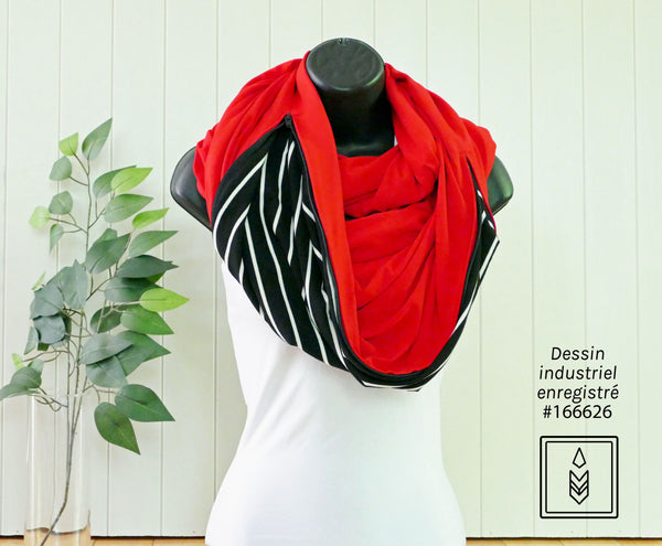 Foulard infini en coton biologique rouge vif