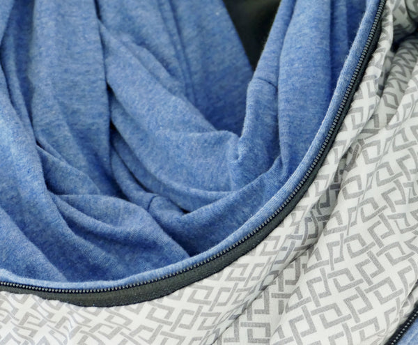 Foulard en coton biologique bleu-gris