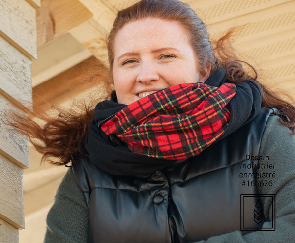 Foulard d'hiver en flanelle noire