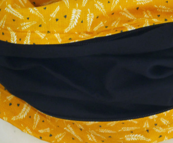 Yellow scarf with fern pattern