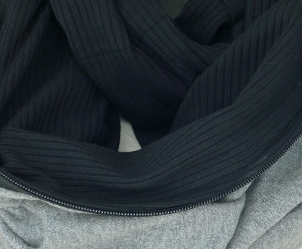Ribbed black bamboo scarf