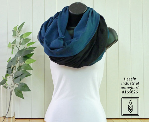 Dark blue infinity scarf for women