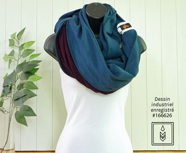 Dark blue infinity scarf for women