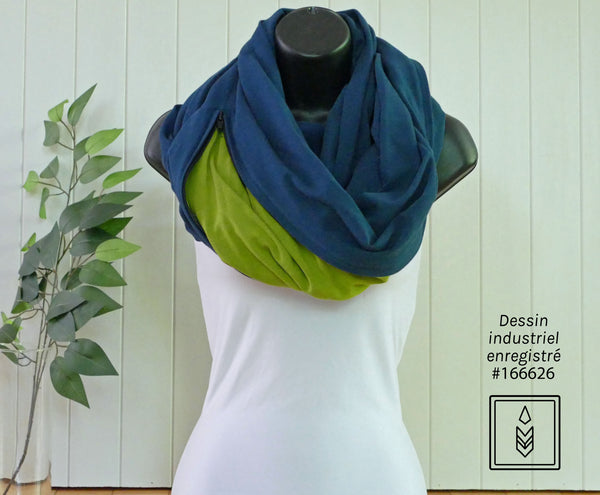 Dark blue infinity scarf for women