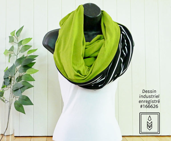 Lime green infinity scarf for women