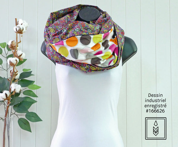 Black scarf with colorful skull patterns