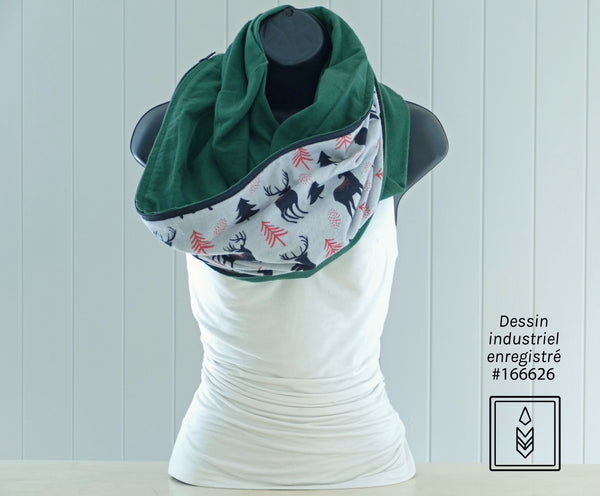 Green flannel scarf for women