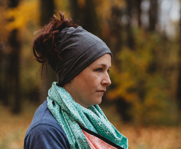 Plain gray bamboo toque